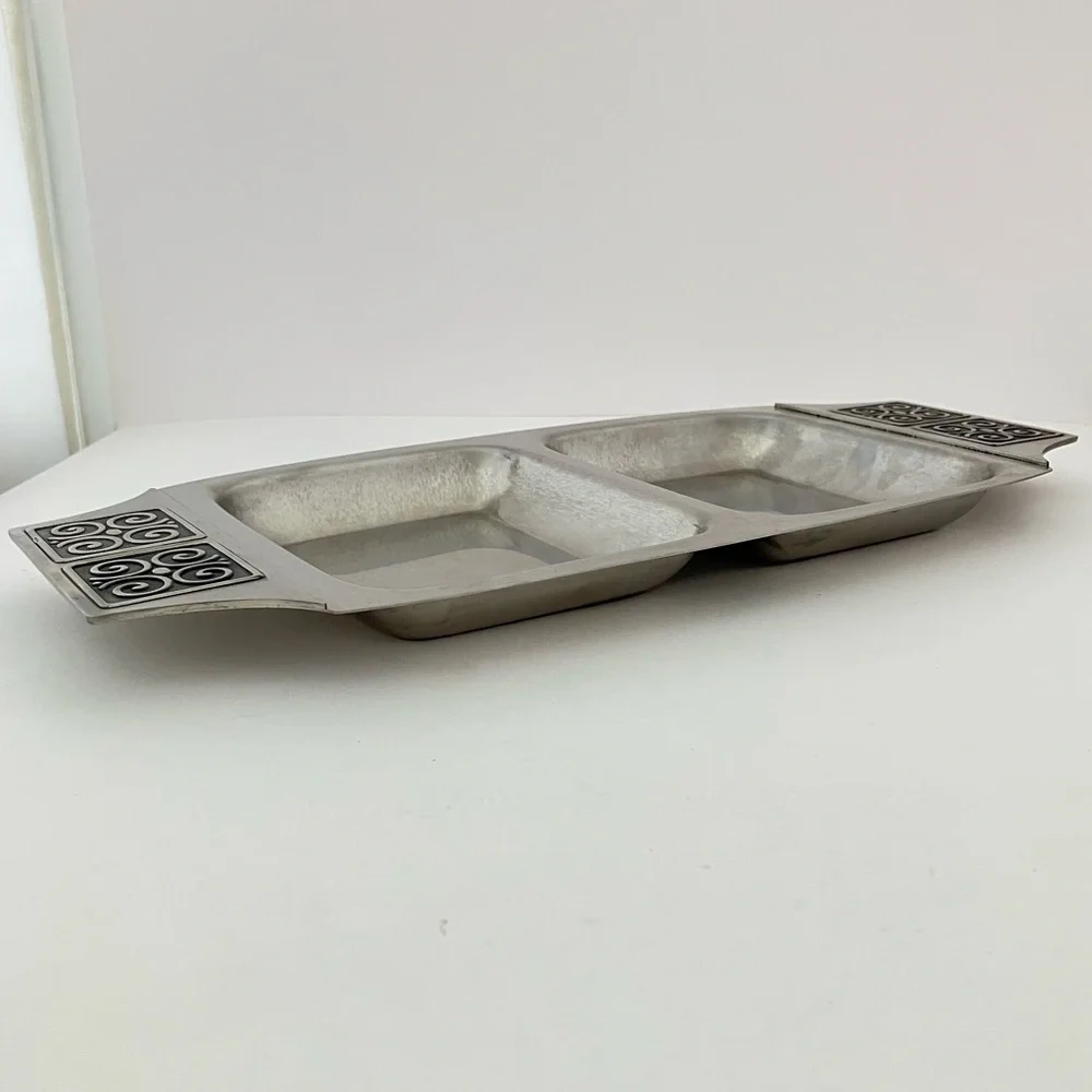 Rogers Insilco Vintage Stainless Steel Divided Serving Dish MCM - Picture 5 of 11